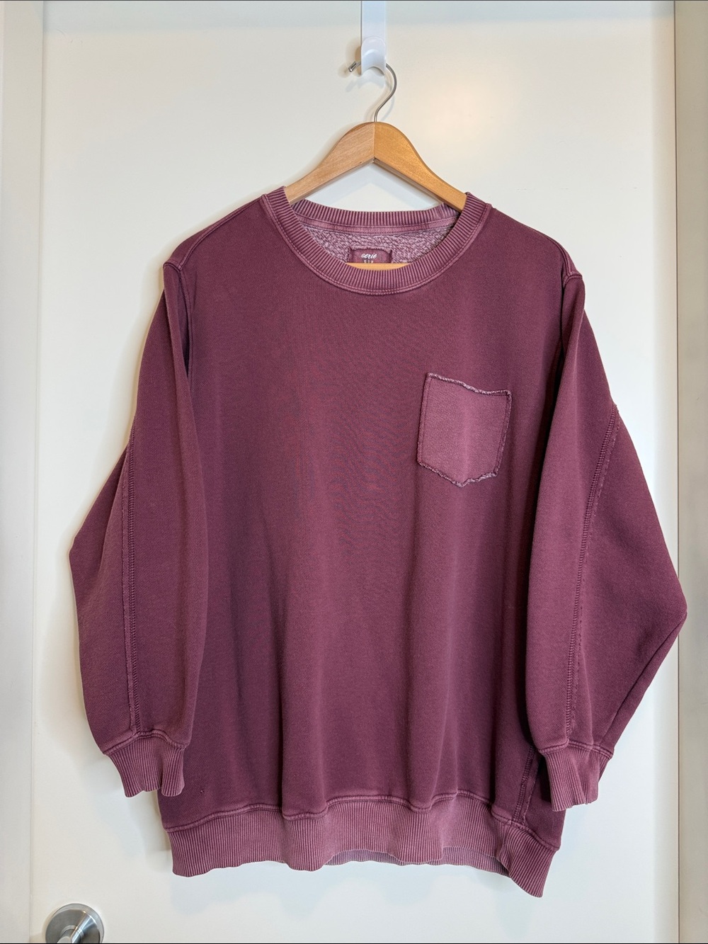 aerie Crewneck Pocket Sweatshirt - Plum